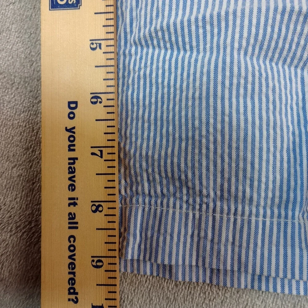 Izod Seersucker Shorts Mens Size‎ 34 Preppy Bermuda Striped Blue White Beach